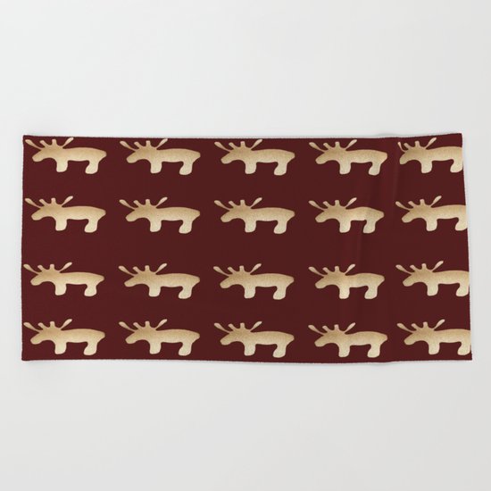 Reindeer queues Beach Towel