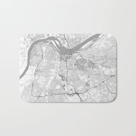 Louisville Map Line Bath Mat