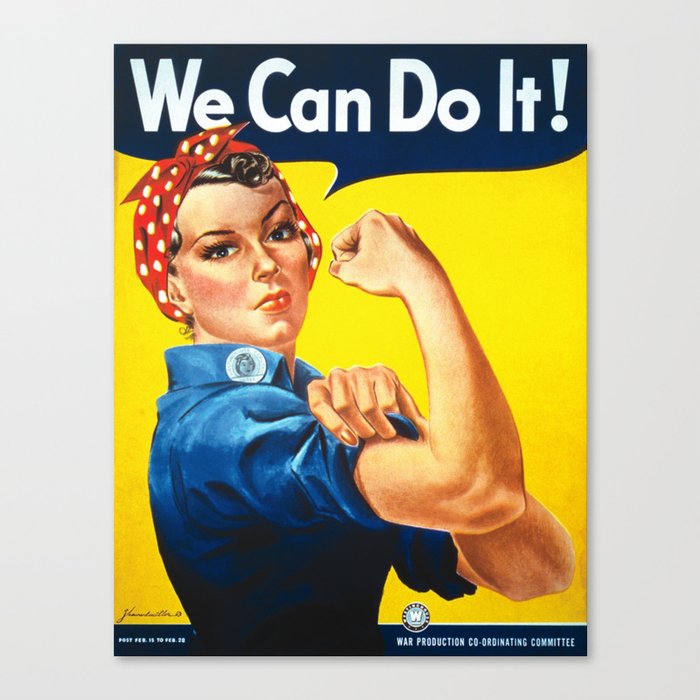 We Can Do It Iconic Rights Woman Lithograph Retro Reproduction Canvas Print