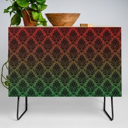 Black damask pattern gradient 9 Credenza