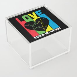 Love Needs No Words Autism Awareness Acrylic Box