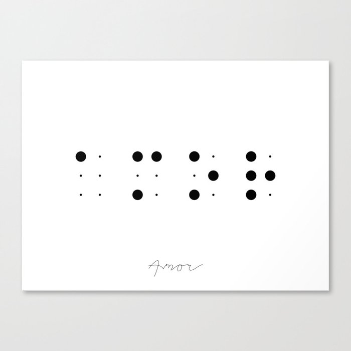 Amor en Braille Canvas Print
