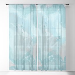 Abstract turquoise carnival Sheer Curtain