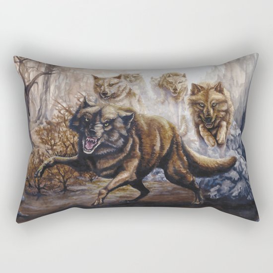 Pack of Wolves Rectangular Pillow