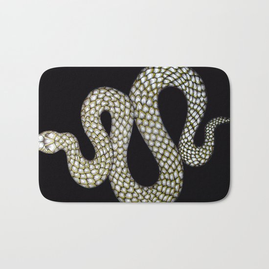Snake's Charm in Black Bath Mat