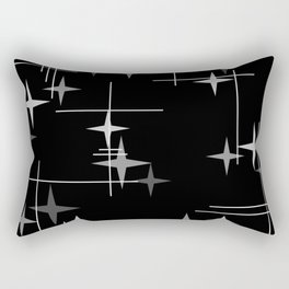 Mid Century Modern Stars (Black) Rectangular Pillow