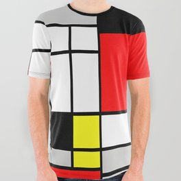 Piet Mondrian (1872-1944) - COMPOSITION WITH YELLOW, BLUE, BLACK, RED AND GRAY - 1921 - De Stijl (Neoplasticism), Abstract, Geometric Abstraction - Oil on canvas - Digitally Enhanced Version - All Over Graphic Tee