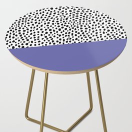 Dalmatian Spots with Periwinkle Stripe (Pantone Very Peri) Side Table