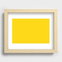 Yellow Solid Color Pantone PMS Yellow C Ukraine Flag Color 100 Percent Commission Donated Read Bio Recessed Framed Print