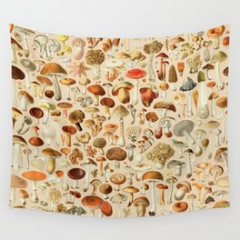 Vintage Mushroom Designs Collection Wall Tapestry