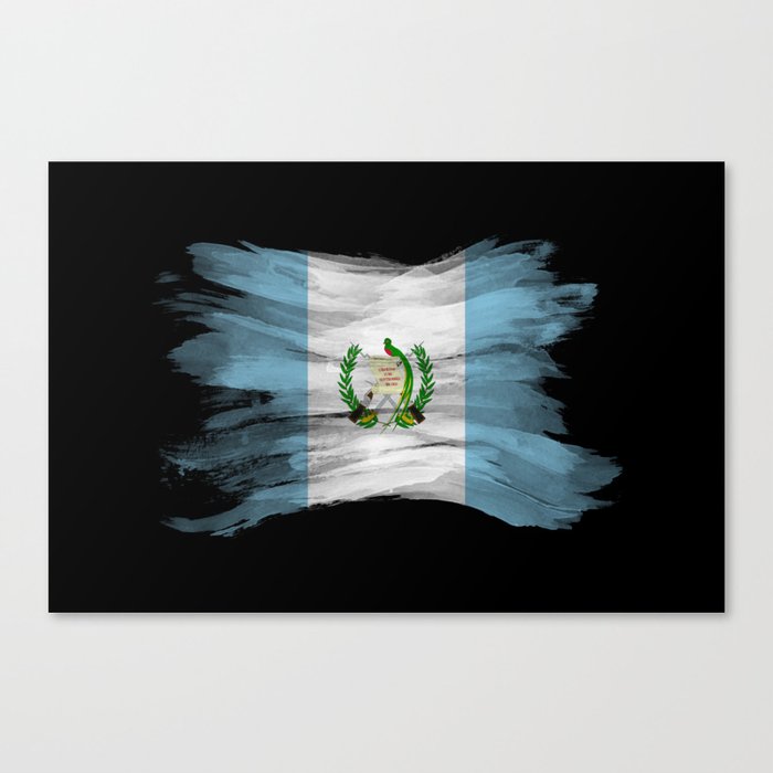 Guatemala flag brush stroke, national flag Canvas Print