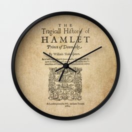 Shakespeare, Hamlet 1603 Wall Clock