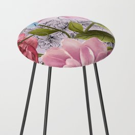 Colorful flowers home art Counter Stool