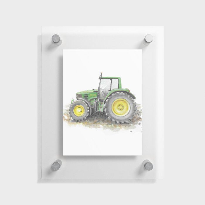Green tractor Floating Acrylic Print