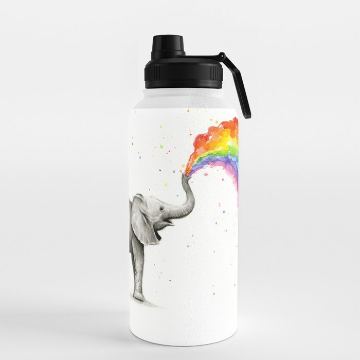 Personalised Pastel Animal Rainbow Aluminium Water Bottle With 
