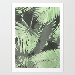 Green Leaf Abstract Illustration Art Print