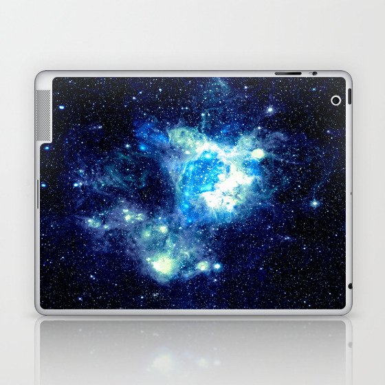 Galaxy NEbula. Teal Turquoise Blue Aqua Laptop & iPad Skin