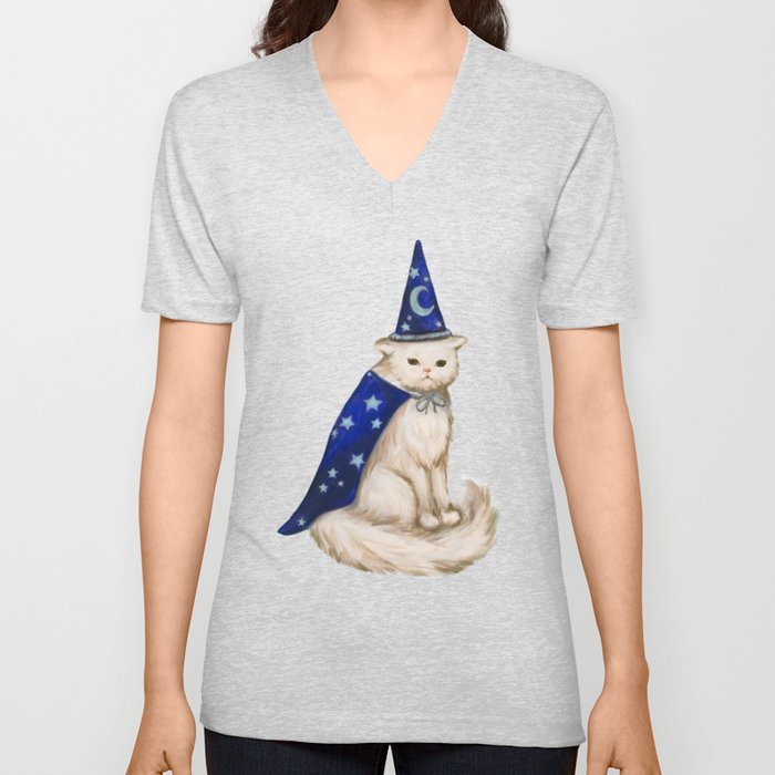 wizard cat V Neck T Shirt