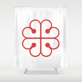 Montreal City - Red Shower Curtain