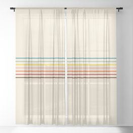 Yoshikage - Classic Fine Line Retro Stripes Sheer Curtain