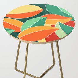 Soft Colorful Leaves Foliage Abstract Nature Art Drawing In Warm Natural African Color Palette Side Table