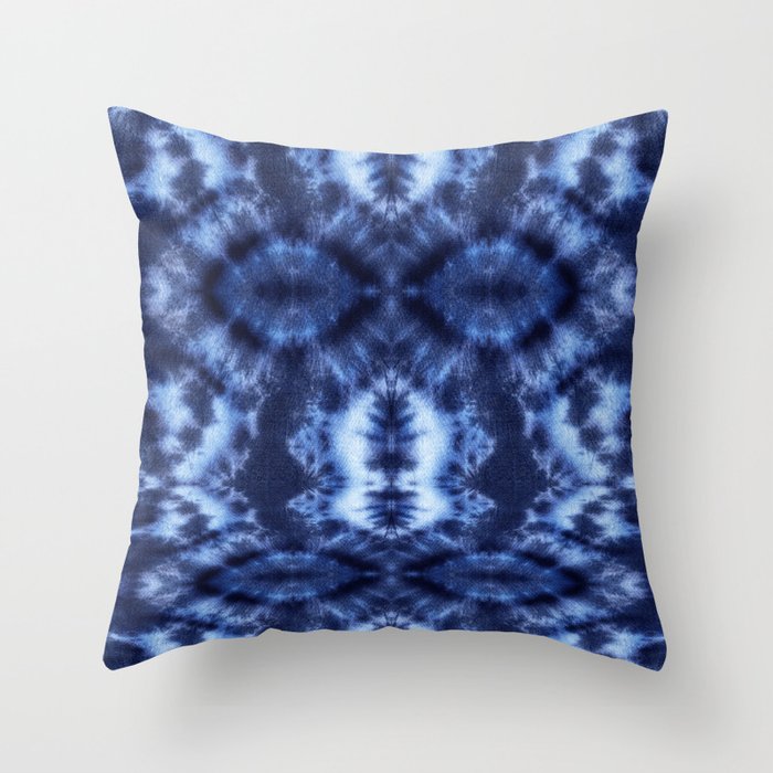 Topanga Tie-Dye Blue Throw Pillow