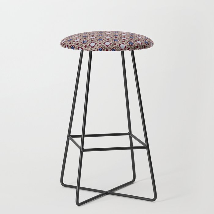 Red And Blue Glass Seamless Pattern Bar Stool