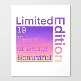 19 Year Old Gift Gradient Limited Edition 19th Retro Birthday Canvas Print