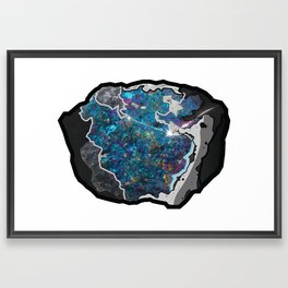 Sparkling Chalcopyrite Mineral Crystal Framed Art Print