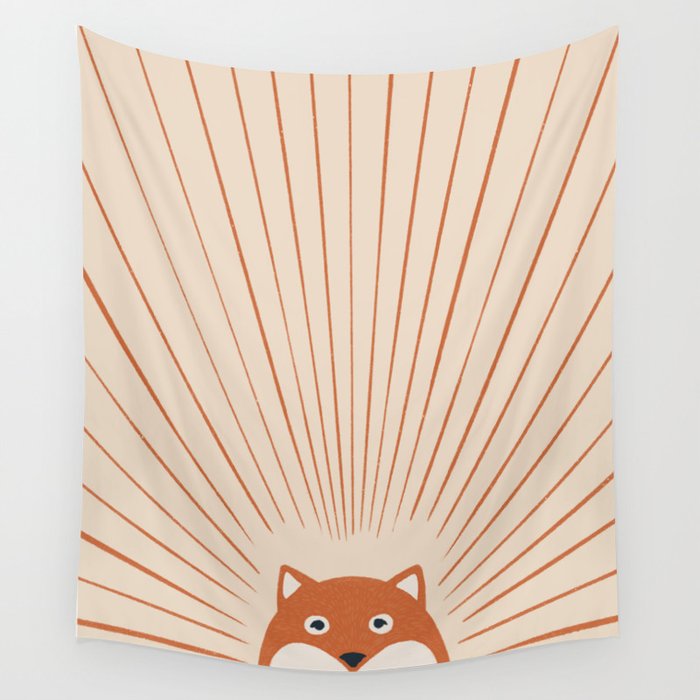 Good Morning Sun Foxy Wall Tapestry