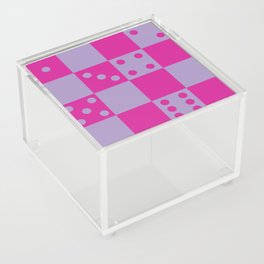 Checkered Dice Pattern \\ Y2K Colors Acrylic Box