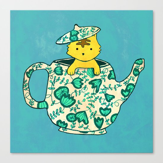 Dinnerware sets - Kitten in a teapot Canvas Print