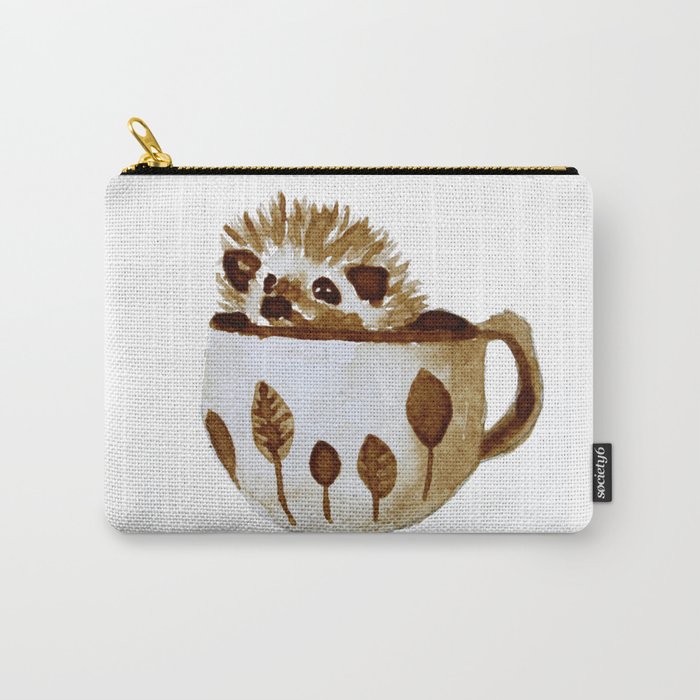 Hedgehog in a Cup Painted with Coffee Carry-All Pouch