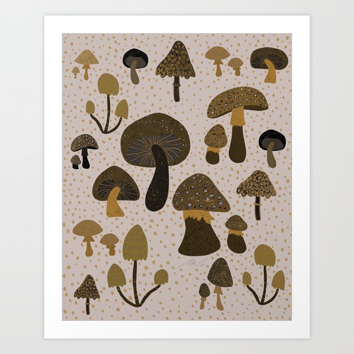 Mushroom collection_02 Art Print