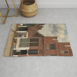 Johannes Vermeer - The little street Rug | Painting, Europe, Party, Nice, Street, Little, Young, Travel, Love, Beautiful 