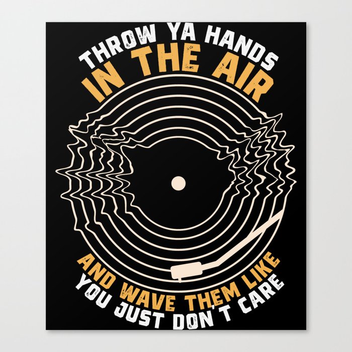 Throw Ya Hands In The Air Retro Vinyl Canvas Print