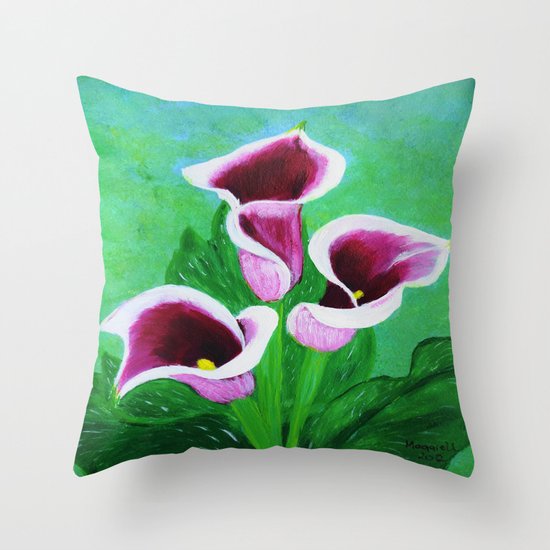 Kala Lilies Throw Pillow
