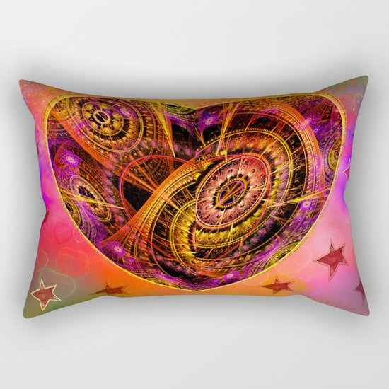 Colourful magical heart with tribal patterns Rectangular Pillow