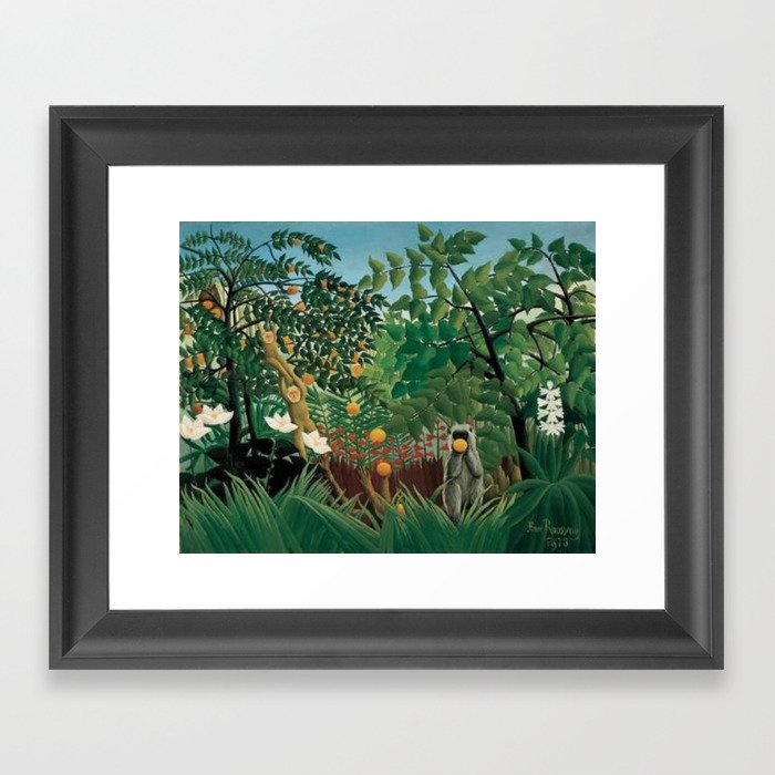 Henri Rousseau Exotic Landscape Framed Art Print