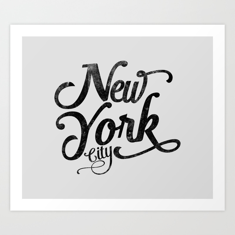 VMA-G-1209 New York City 12″ Square Vintage Typography Wall Art 
