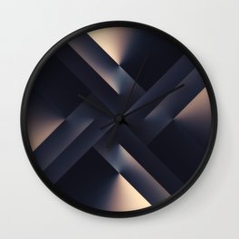 Dark Jewels Wall Clock | Symmetry, Minimal, Jewel, Blue, Lines, Turquoise, Shapes, Geometric, Graphicdesign, Square 