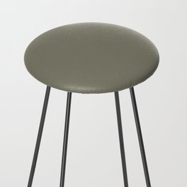 Neutral Dark Greyish Sage Green Solid Color PPG Autumn Gray PPG1028-5 - All Single Shade Hue Colour Counter Stool