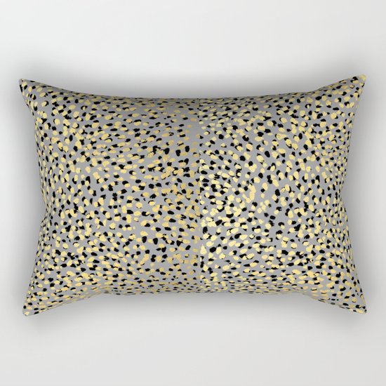 Colvi - leopard animal print gold black and white gender neutral modern trendy non binary art decor Rectangular Pillow