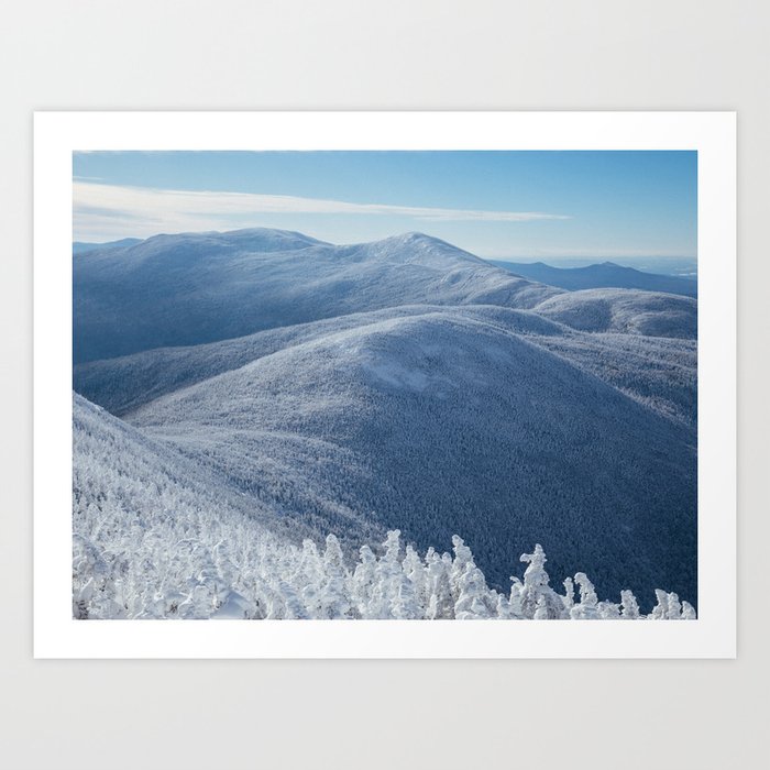 The White and Frozen Mountains Art Print
