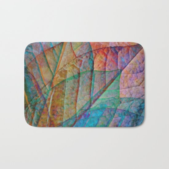 Rainbow Leaves Bath Mat