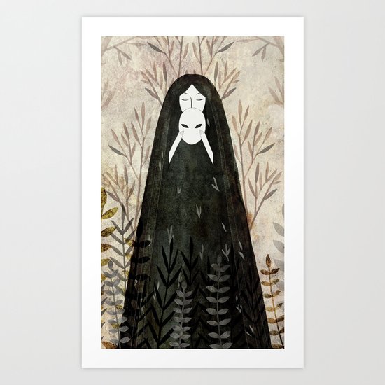 under the mask Art Print