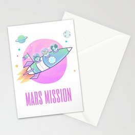 Dogs In Space On Mars Mission Stationery Card