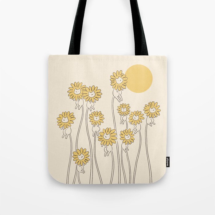 Cat and Plant 45 Tote Bag