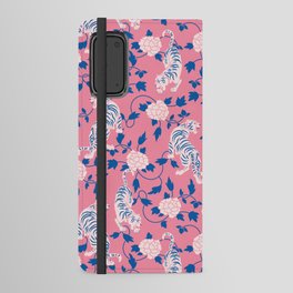 Chinese Tiger Pattern, Blush, Blue Android Wallet Case