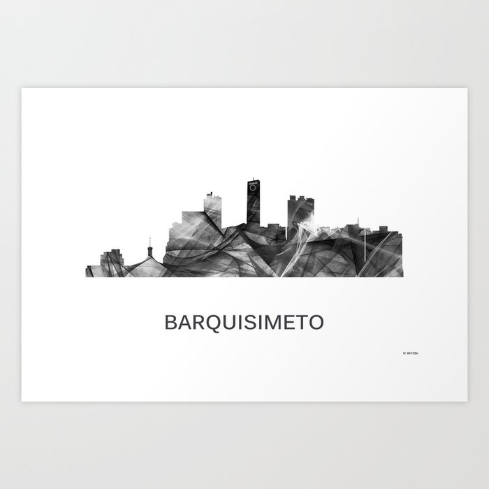 Barquisimeto Venezuela Skyline WB BW Art Print